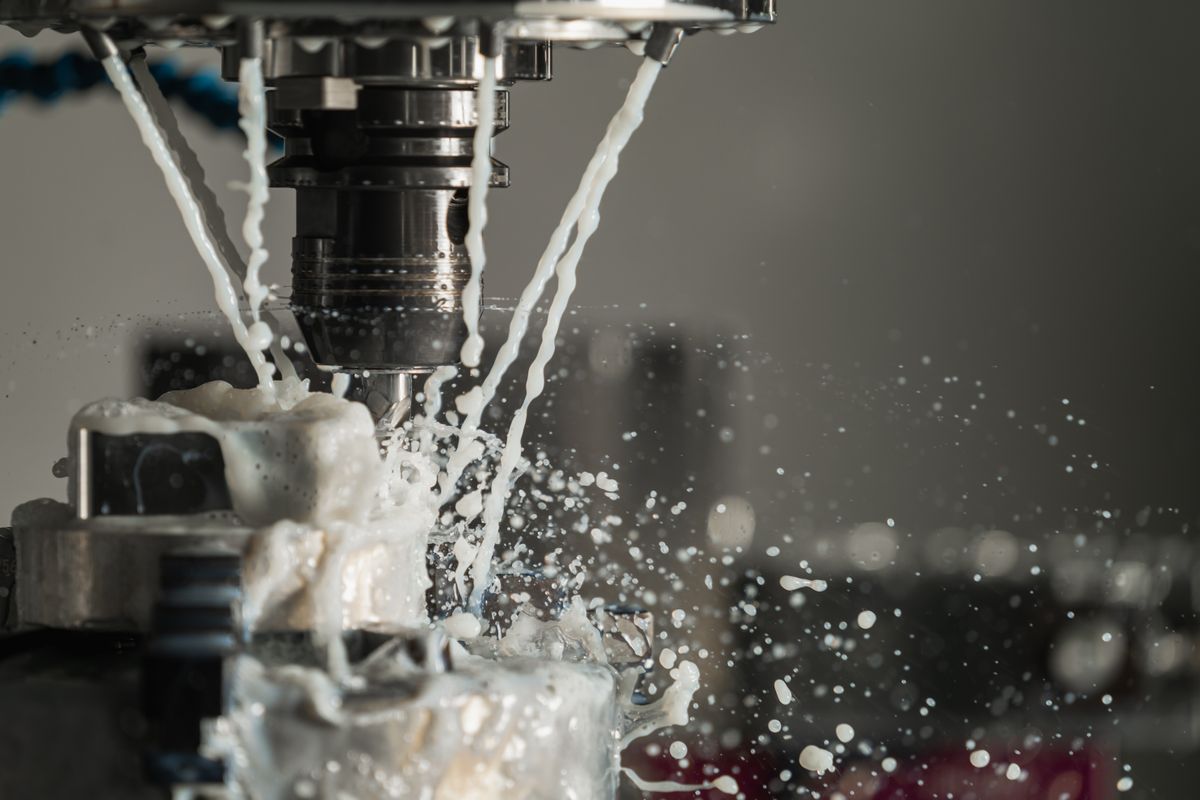 CNC machining with coolant