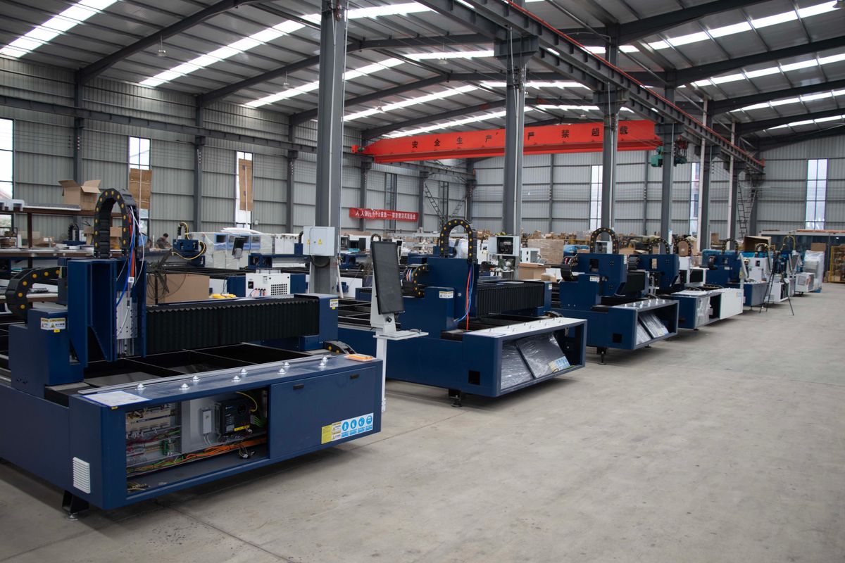 Row of CNC machining centres
