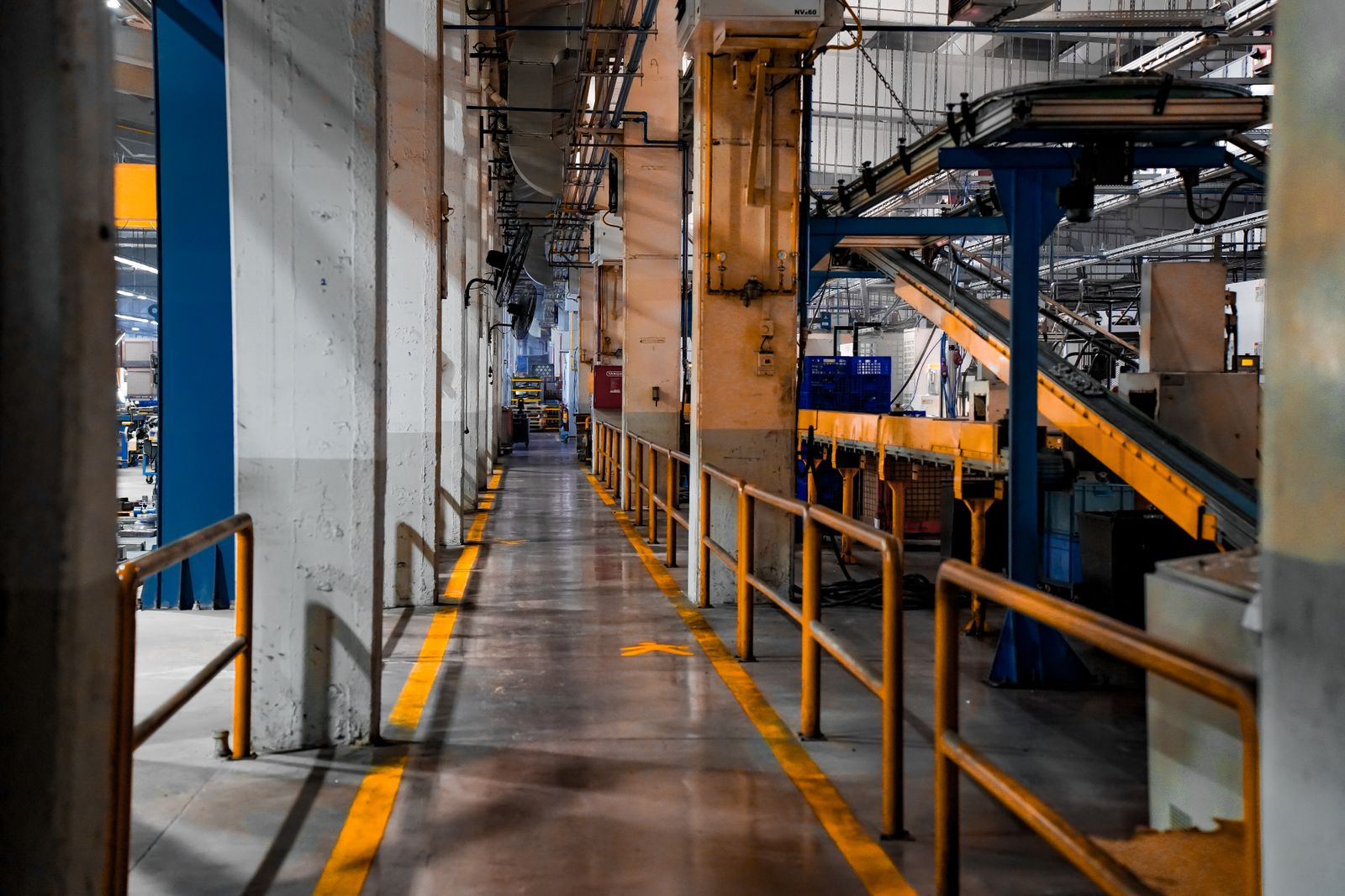 Modern factory floor with machinery